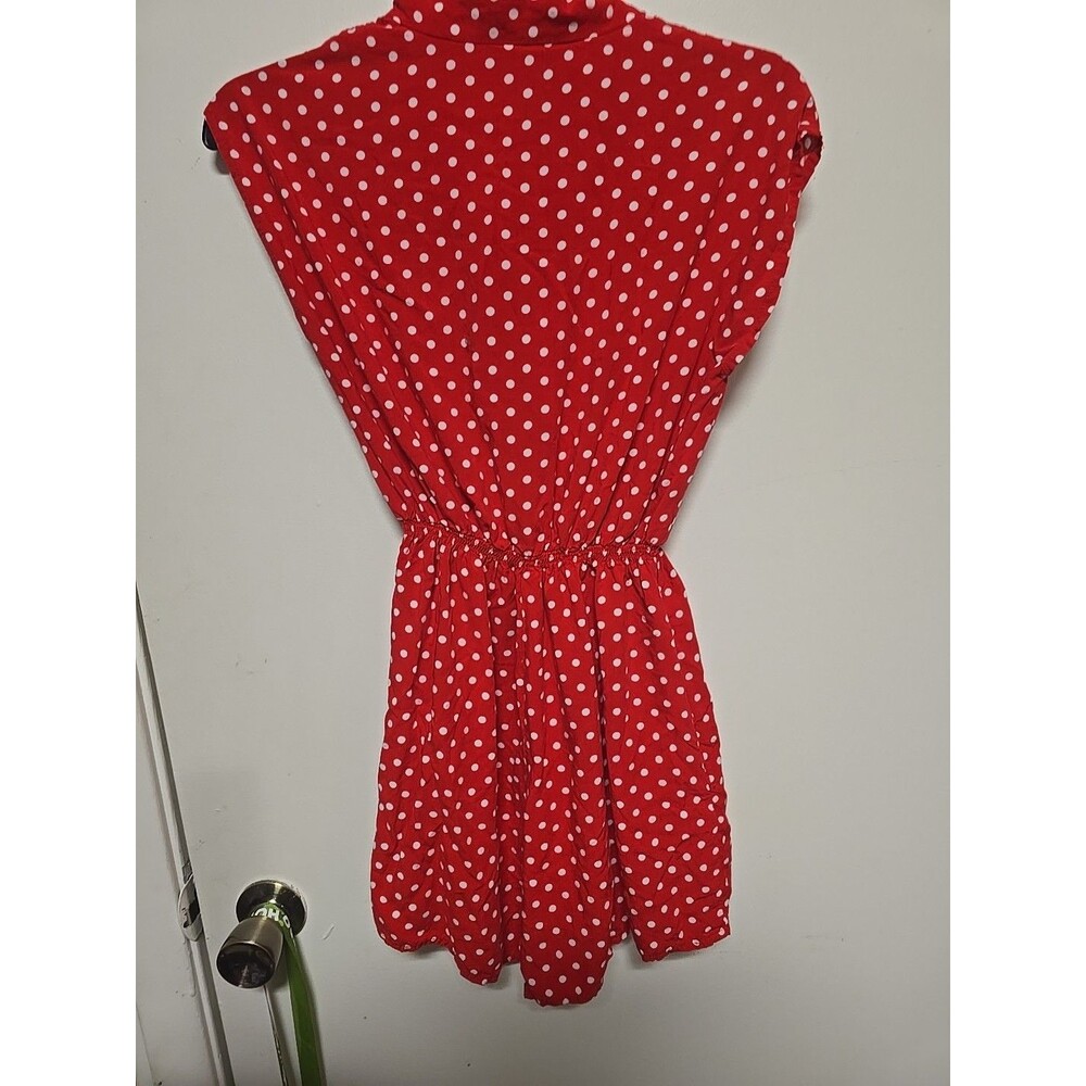 Sunny Girl POLKADOT RED & WHITE Sleeveless Shorts Romper with Pockets MEDIUM - Picture 7 of 11